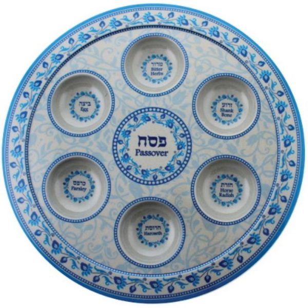 Seder Plate Blue